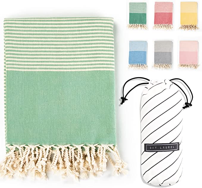 Yoga Towel with Striped Bag