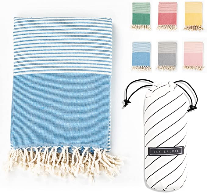 Yoga Towel with Striped Bag