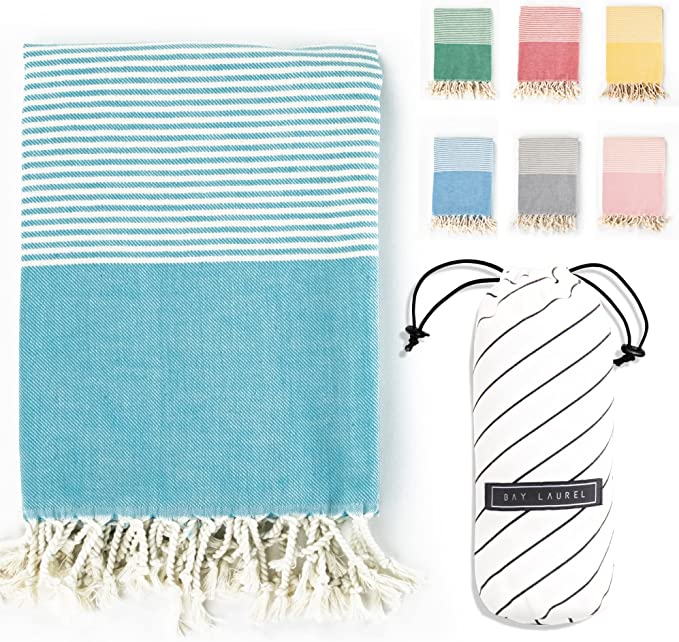 Yoga Towel with Striped Bag