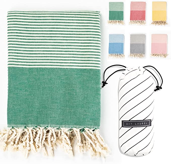 Yoga Towel with Striped Bag